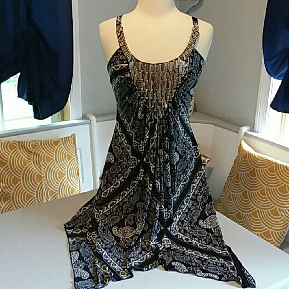 Venus metal beaded dress embellished